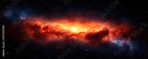 Milky Way formation, stellar winds shaping, cosmic clouds, galaxy core illumination, deep space