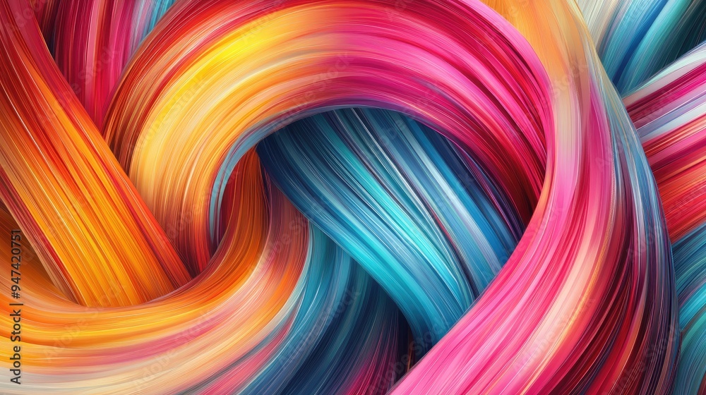Fototapeta premium Colorful digital background featuring intertwining lines Illustration