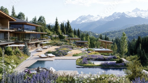 Luxury Mountain Resort with Swimming Pool and Terrace photo