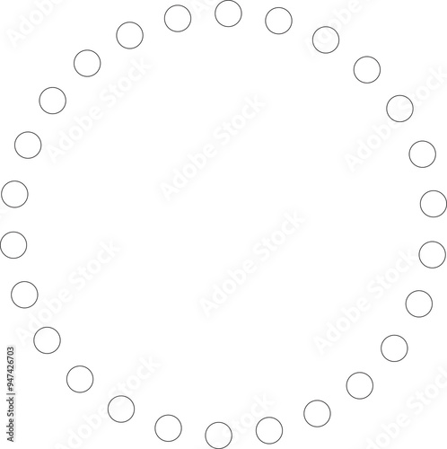 Dotted line circular round frame, symbol, icon