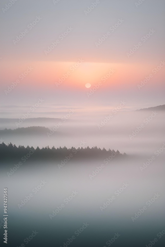 light pastel gradient misty morning dreamy atmosphere wallpaper background