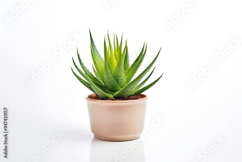 Aloe Vera in Pot Isolated, Mini Aloe Vera Plants Growing in Home Pots, Aloevera Ingredient