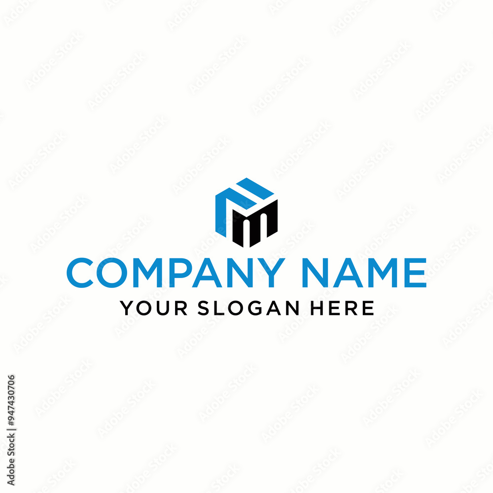 FM letter logo in the form of hexagons and cube logos with letter designs for corporate identity FM letter logo in the form of hexagons and cube logos with letter designs for corporate identity