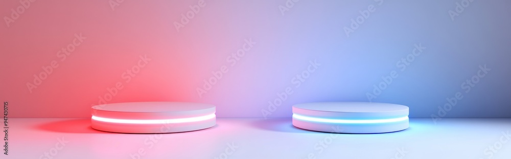 White pedestal displayed against a white backdrop 3D illustration White pedestal displayed against a white backdrop 3D illustration