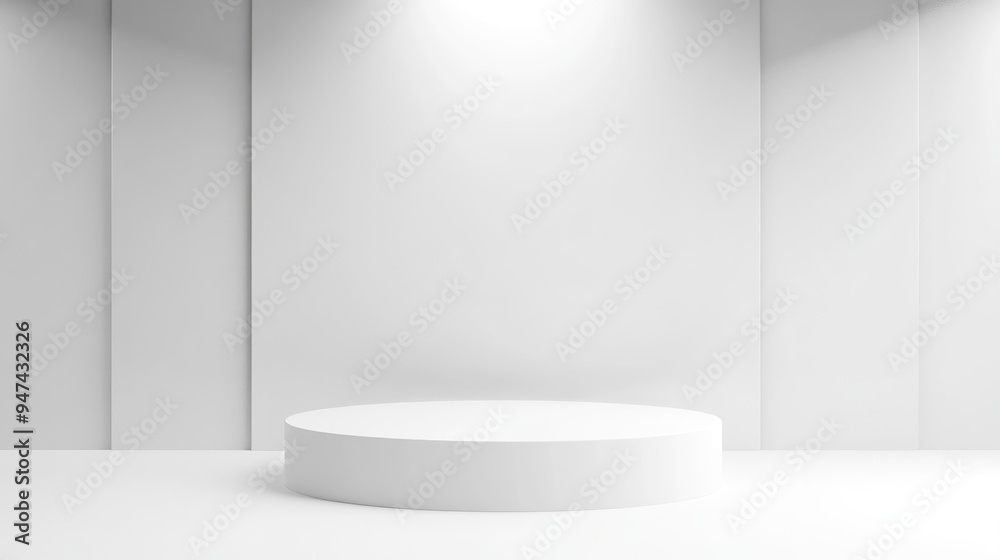 White background with an empty podium White background with an empty podium