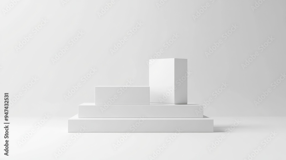 White rectangle cube product display on isolated background Abstract geometric concept Studio podium platform Exhibition and presentation stage 3D illustration render graphic White rectangle cube product display on isolated background Abstract geometric concept Studio podium platform Exhibition and presentation stage 3D illustration render graphic