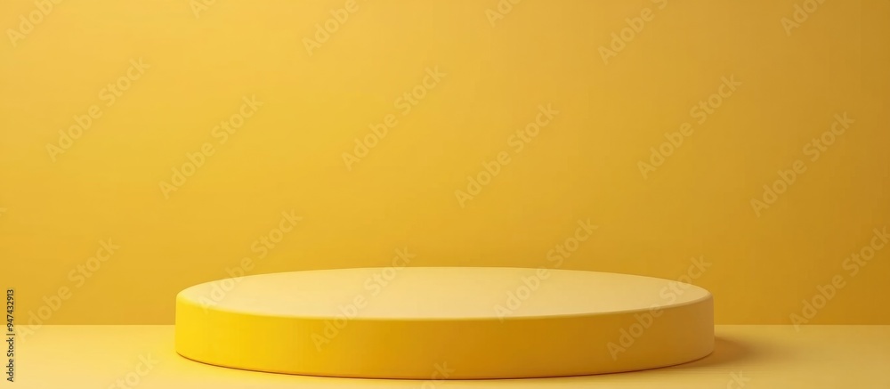 Empty podium isolated on a white background Yellow 3D stage with a realistic round pedestal Empty podium isolated on a white background Yellow 3D stage with a realistic round pedestal