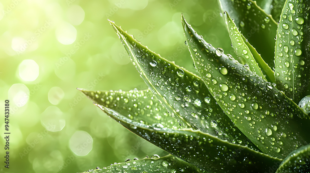 Plant leaves covered with morning dew Plant leaves covered with morning dew