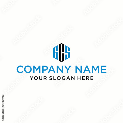 GCS letter logo in the form of hexagons and cube logos with letter designs for corporate identity