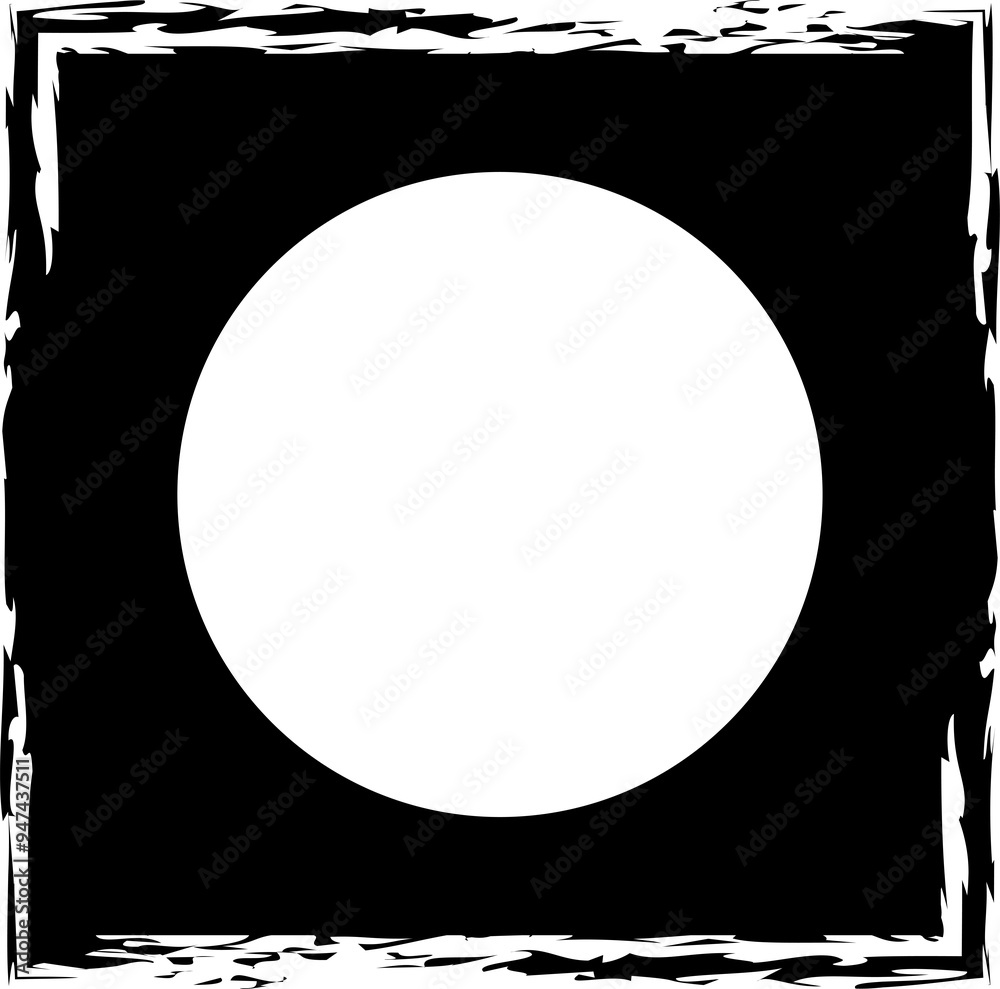 Square brush frame elements with circle border layout Square brush frame elements with circle border layout