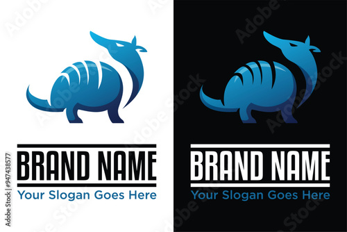 modern simple abstract armadillo pangolin logo design vector illustration