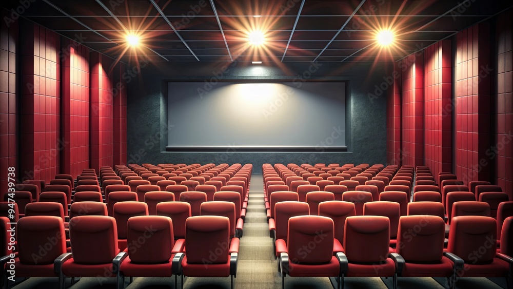 Fototapeta premium Unusual cinema concept , , cinema, movie, unusual, concept, futuristic, technology, digital, surreal, creative, artwork