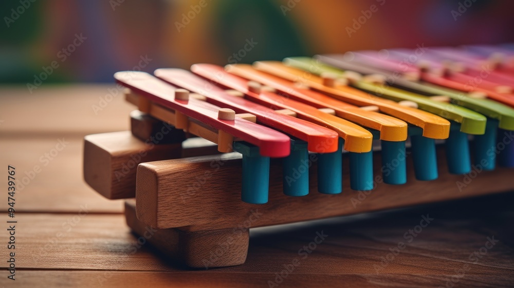 Naklejka premium Colorful Wooden Xylophone