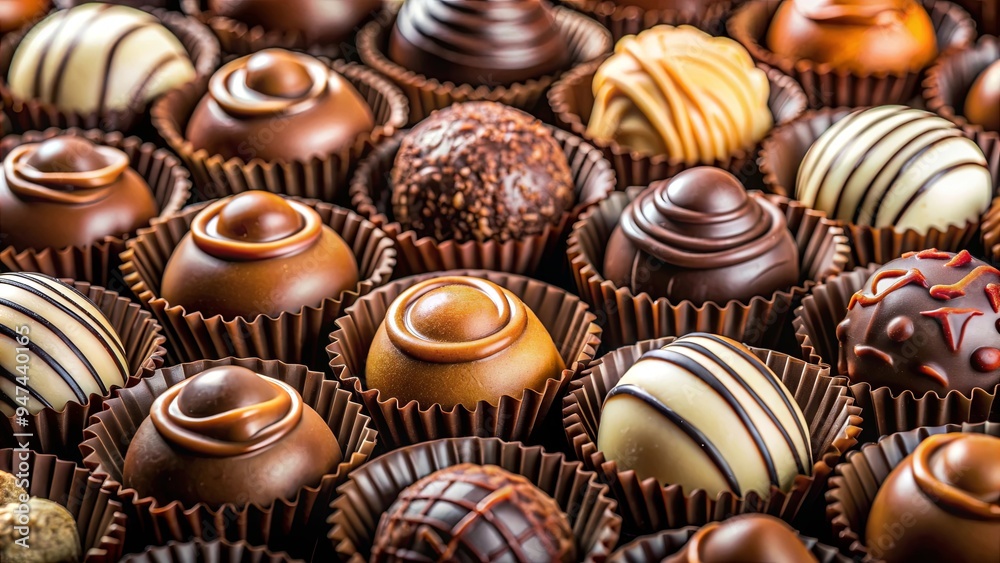 Closeup of delicious chocolate candies, chocolate, candy, sweets, closeup, tasty, dessert, indulgence, treats, temptation Closeup of delicious chocolate candies, chocolate, candy, sweets, closeup, tasty, dessert, indulgence, treats, temptation