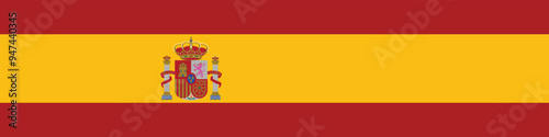 Spain long rectangular vector design and illustration  Flag , National flag of Spain 