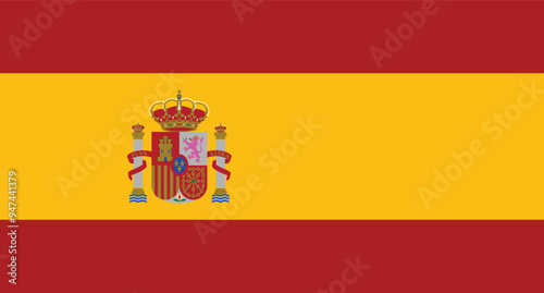 National vector flag of Spain illustration art design ,Flag of Esapana