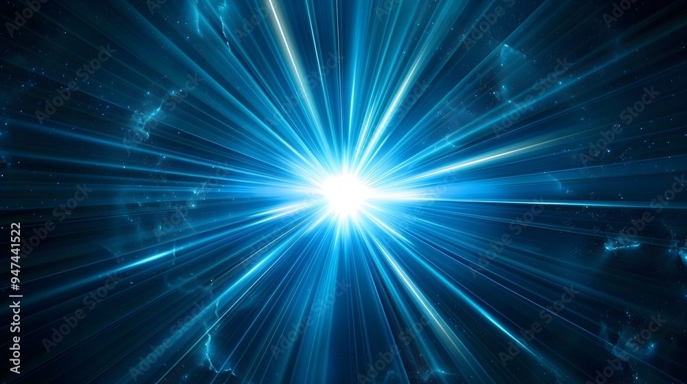 Radiant Blue Beaming Light Bursts on Dark Futuristic Background Radiant Blue Beaming Light Bursts on Dark Futuristic Background