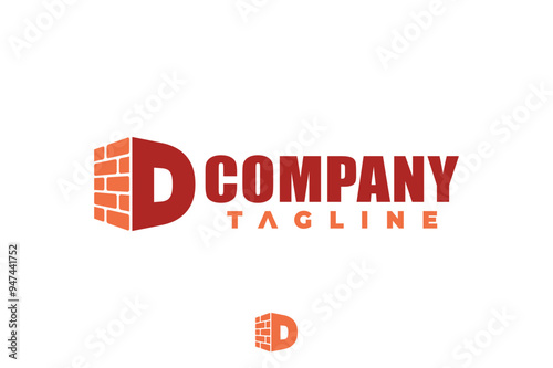letter D brick building logo