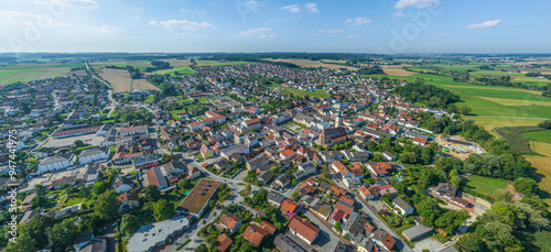 Panoramablick über die Region Frontenhausen im niederbayerischen Kreis Dingolfing-Landau photo