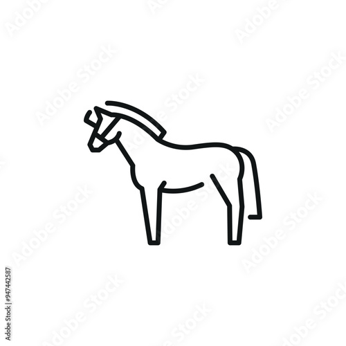 Horse icon. Stylized representation of a horse, often associated with grace and strength, widely used in contexts related to farms, equestrian sports, and animal husbandry. Vector illustration