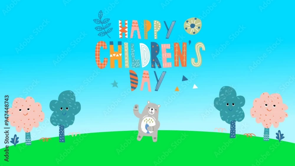 Happy childrens day animation Happy childrens day animation