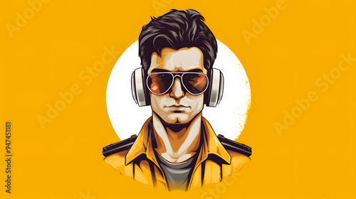 Taxi Driver Illustration Logo