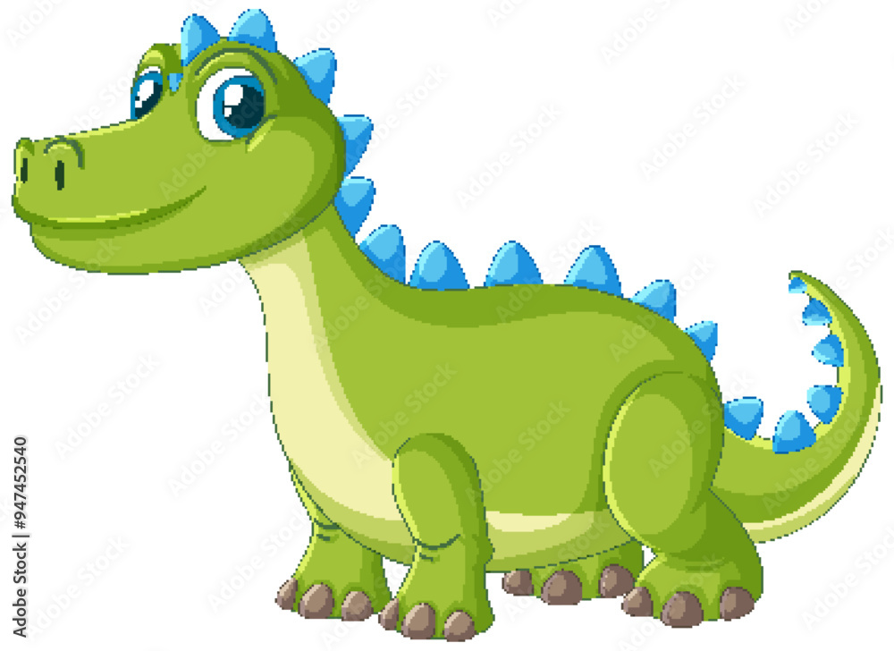 Fototapeta premium Cute Green Dinosaur Illustration