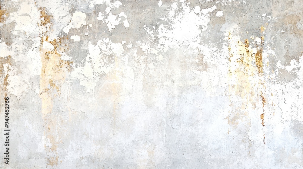 Fototapeta premium Grunge Concrete Wall Texture with Flaking Paint and Rust Streaks