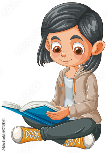 Young Student Reading a Book