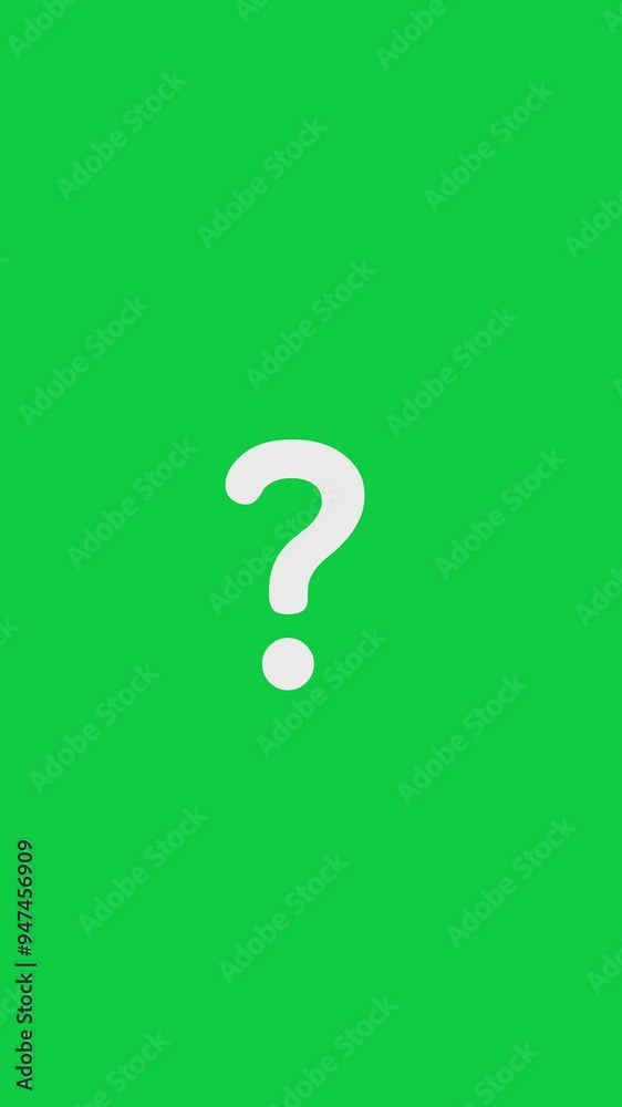 Animated white questions mark on green screen. Moving question mark animation. vertical footage 4k. Animated white questions mark on green screen. Moving question mark animation. vertical footage 4k.