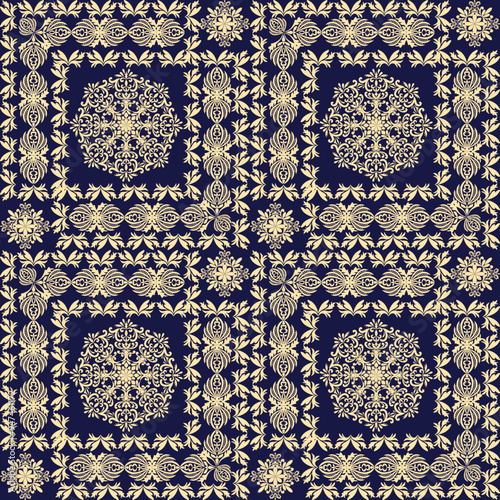 Classic Damask floral seamless pattern, Wallpaper in the style of Baroque, Victorian background, Luxury Graphic pattern for fabric, carpet, packaging, Vector Illustration for Elegant Textile Design