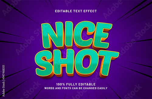 nice shot editable text effect in kids and game text style