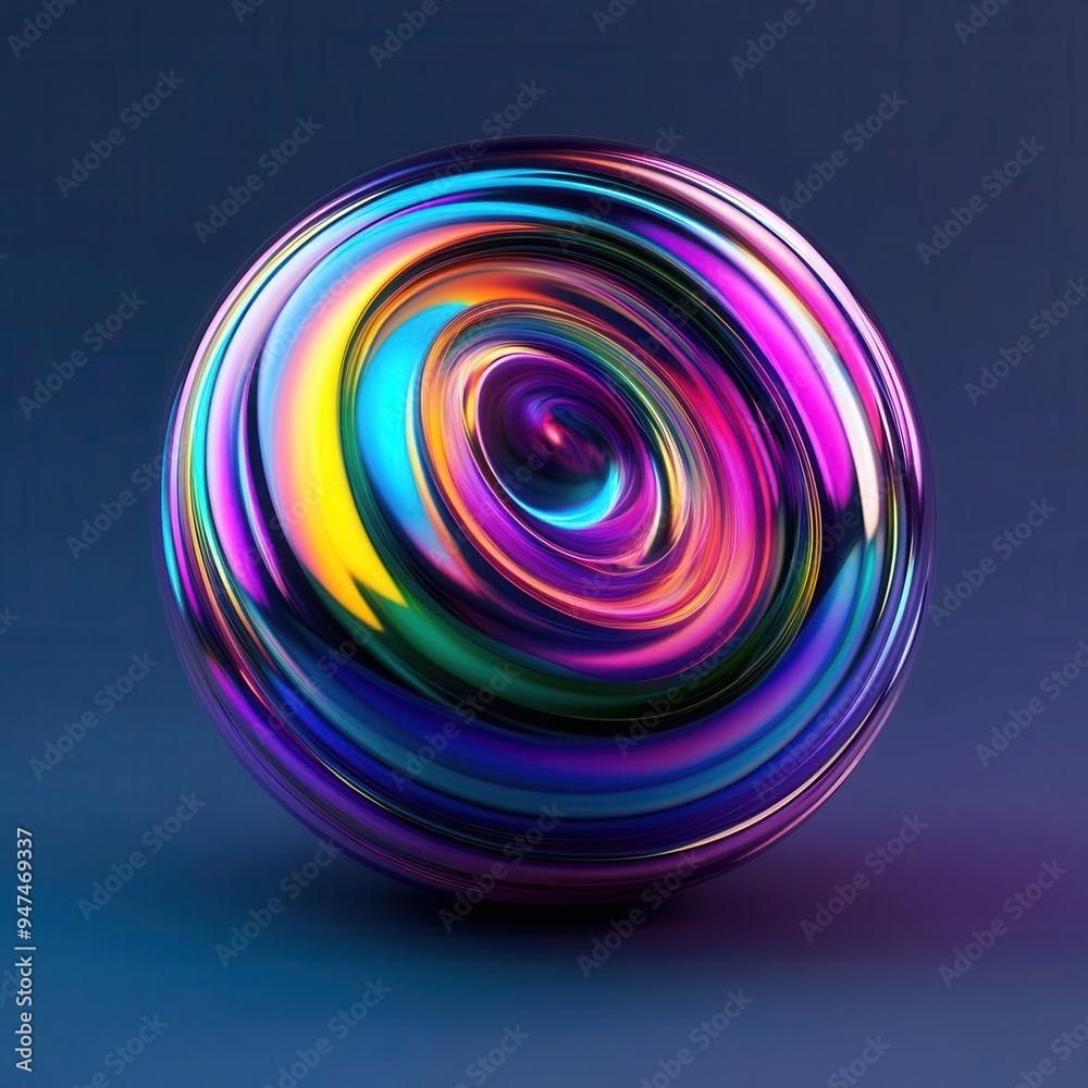 A holographic abstract 3D sphere with swirling iridescent colors, holographic, 3D sphere, iridescent A holographic abstract 3D sphere with swirling iridescent colors, holographic, 3D sphere, iridescent