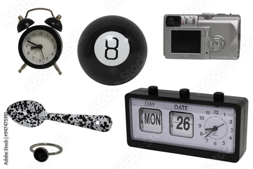 Black core objects isolated on a transparent background png