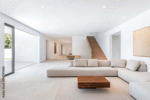 Mediterranean luxury property with stylish design in earthy tones. Luxury Real Estate concept image.