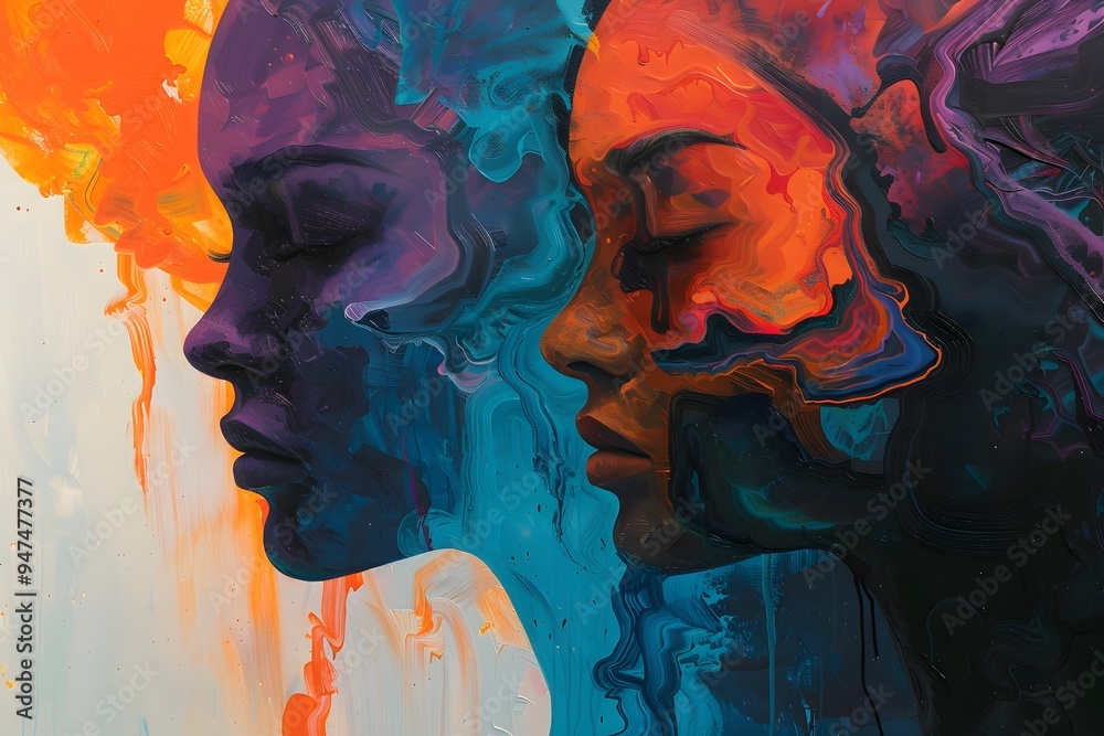 Abstract Faces in Liquid Colors. Abstract Faces in Liquid Colors.