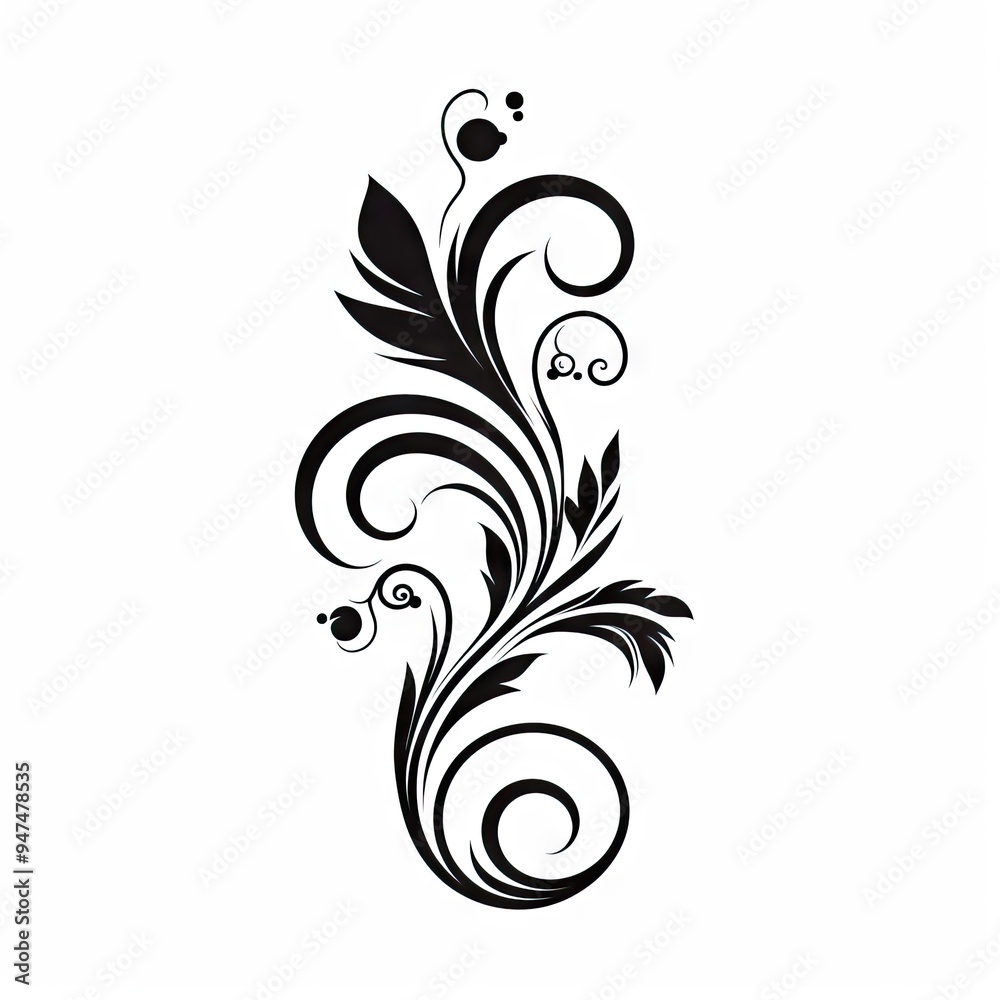 Abstract flowers with leaves AI generative illustration Abstract flowers with leaves AI generative illustration