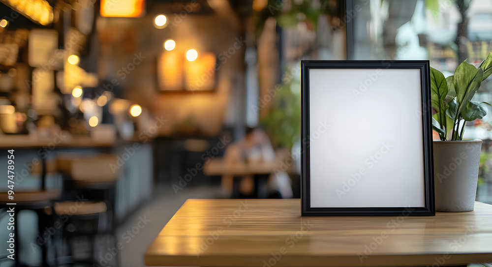 A Close-Up Shot of an Empty Black Frame on the Table, Showcasing the Simplicity and Versatility of a Classic Frame, Ideal for Displaying Photographs, Artwork, or Customizable Content, Perfect for Grap A Close-Up Shot of an Empty Black Frame on the Table, Showcasing the Simplicity and Versatility of a Classic Frame, Ideal for Displaying Photographs, Artwork, or Customizable Content, Perfect for Grap