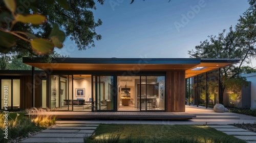 Modern House Exterior with Wooden Accents