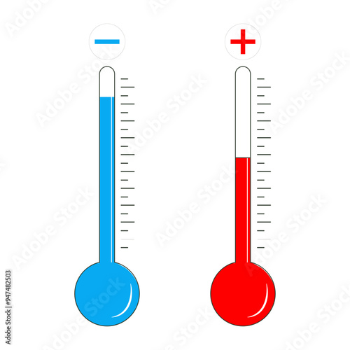 Thermometer Temperature thermometer icon collection Weather thermometer icon or sign