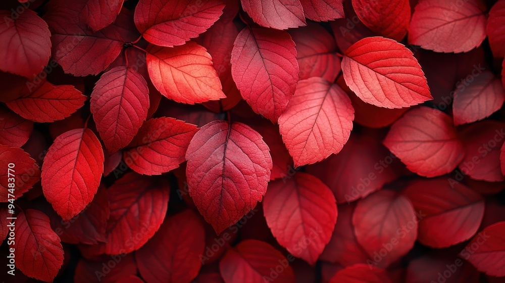custom made wallpaper toronto digital Top View of Red Leaves Background with Vibrant Autumn Foliage Texture, Close-Up Nature Pattern of Crimson Tree Leaves
