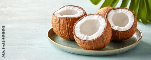 Fresh coconut water from Thailand served in a coconut, coconut water, Thailand, fresh