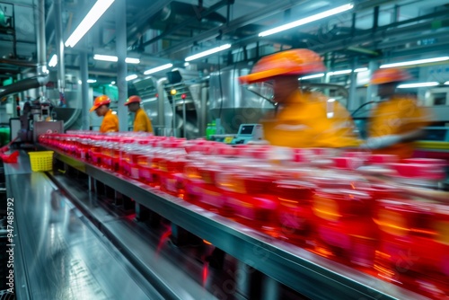 Wallpaper Mural China Drinks Plant, Drink Production with Working People on Blurred Background, Drinks Manufacturing Torontodigital.ca