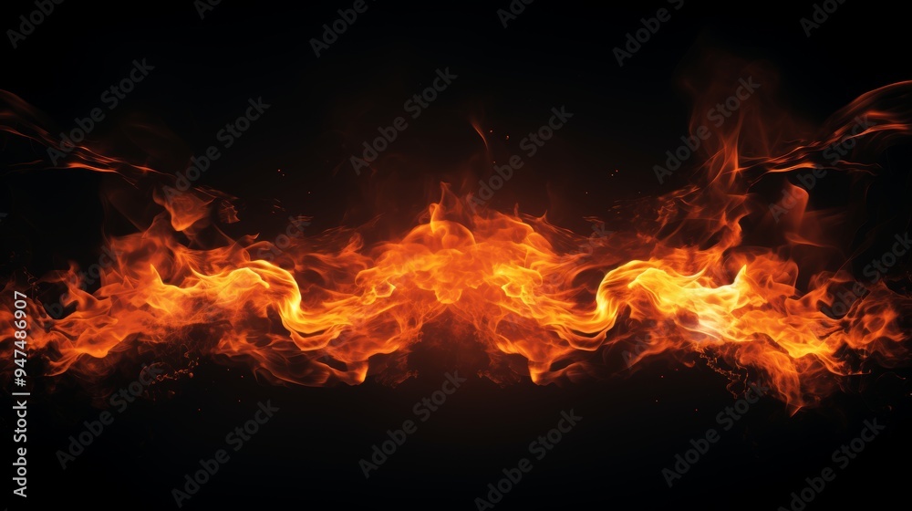Realistic fire spark overlay with smoke and flames creating a fiery bonfire effect Realistic fire spark overlay with smoke and flames creating a fiery bonfire effect