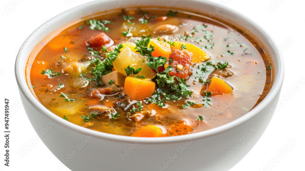 Vegetable soup isolated on white background Vegetable soup isolated on white background