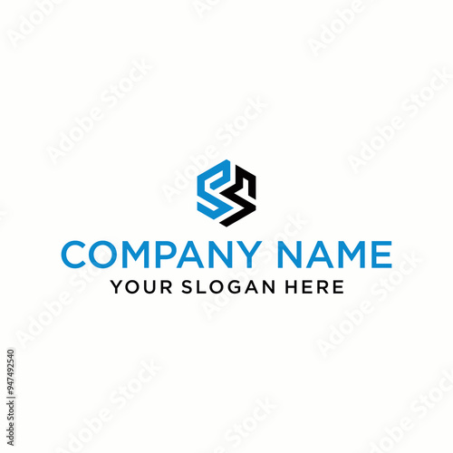 SM letter logo in the form of hexagons and cube logos with letter designs for corporate identity