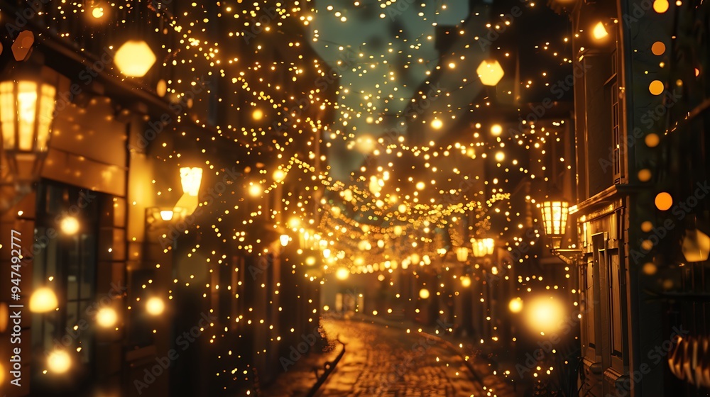 Festive Lights In The Forest