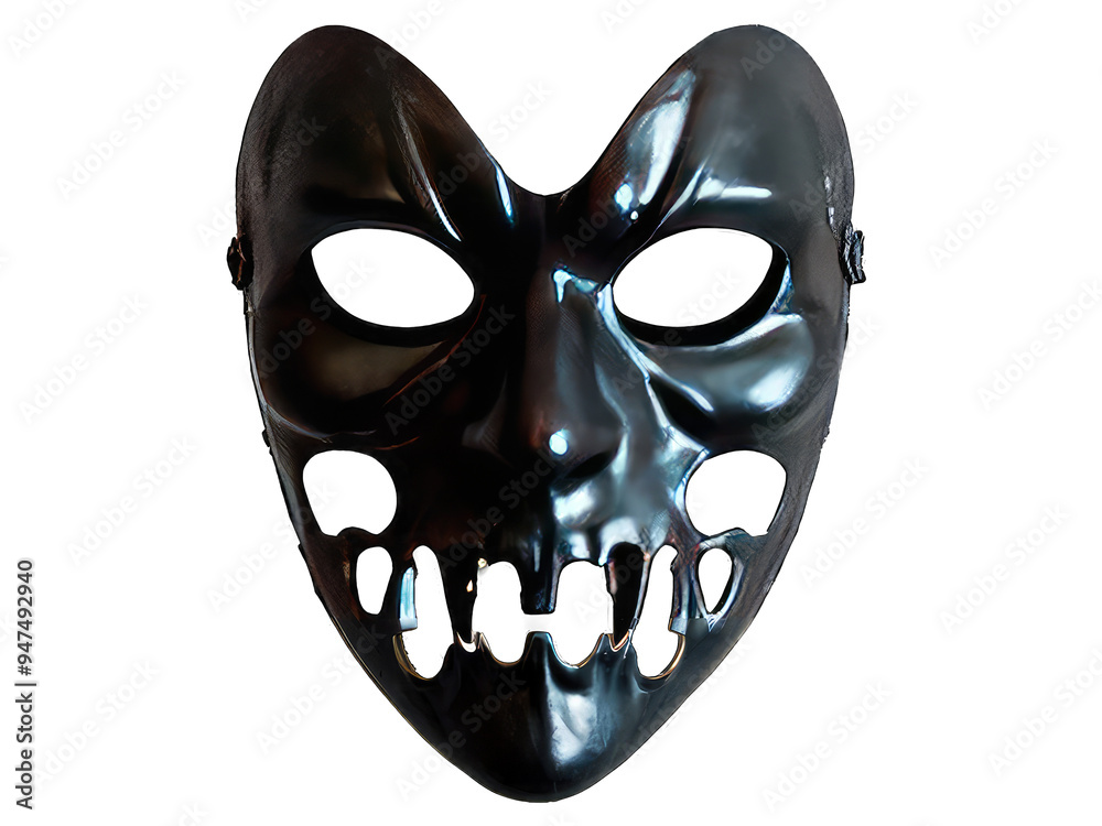 Naklejka premium Golden, White, Black, and Red realistic masks isolated on Transparent background. Vector 3d illustration