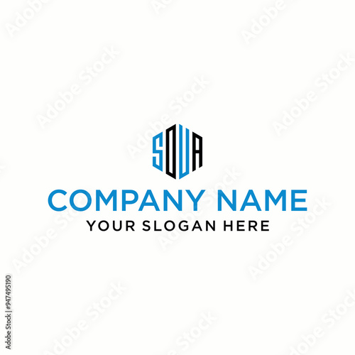 SOVA letter logo in the form of hexagons and cube logos with letter designs for corporate identity