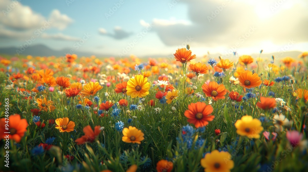 Vibrant Wildflowers in a Meadow Vibrant Wildflowers in a Meadow